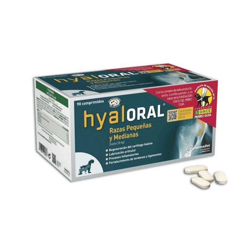 Hyaloral razas medianas y pequeñas 90 comprimidos Pharmadiet - 1