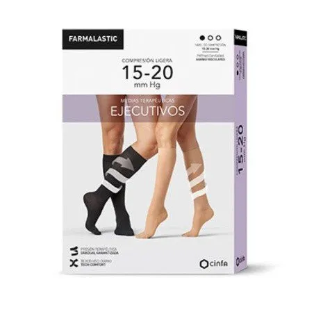 Farmalastic Calcet&iacute;n Ejecutivo Hombre Negro, Talla L  - 1