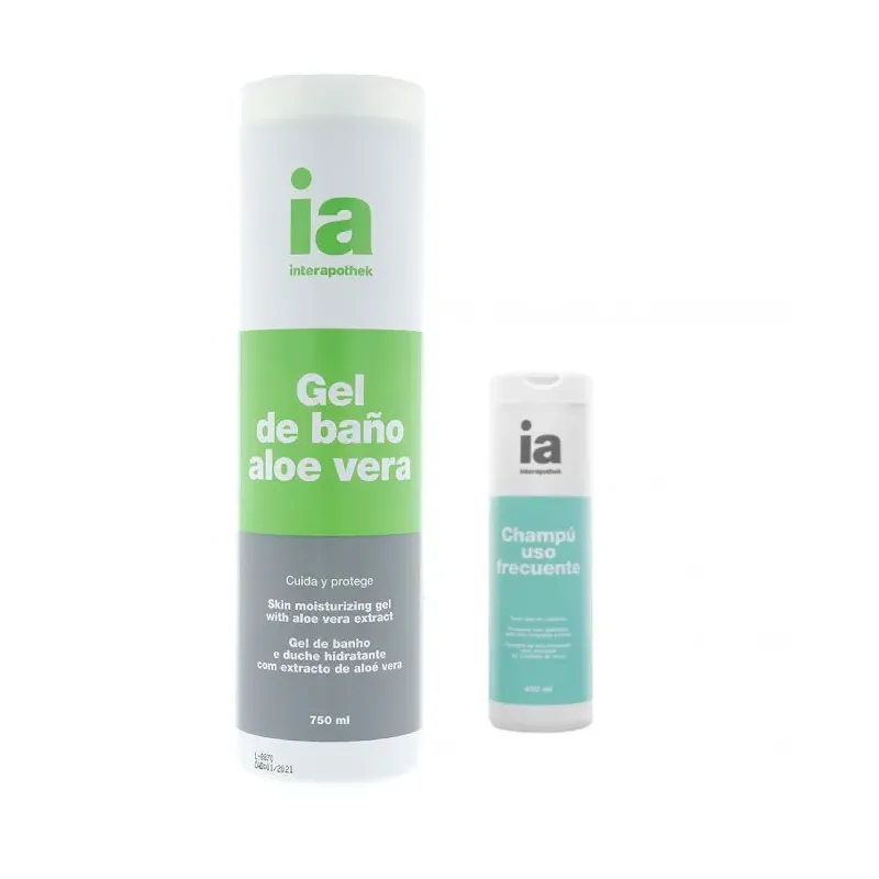 Pack Gel Aloe Vera 750ml + Champú Diario 100ml Interapothek - 1