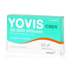 Envase de Yovis 10 cápsulas probióticas de Alfasigma
