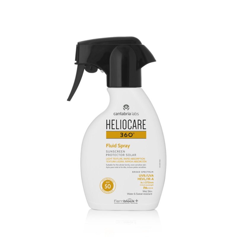 Heliocare 360 Fluid Spray SPF 50 250 ml protector solar corporal familiar