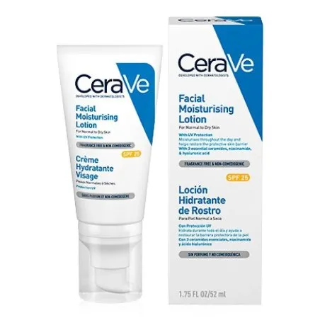 Cerave loci&oacute;n hidrat rostro spf25 52ml Cerave - 1