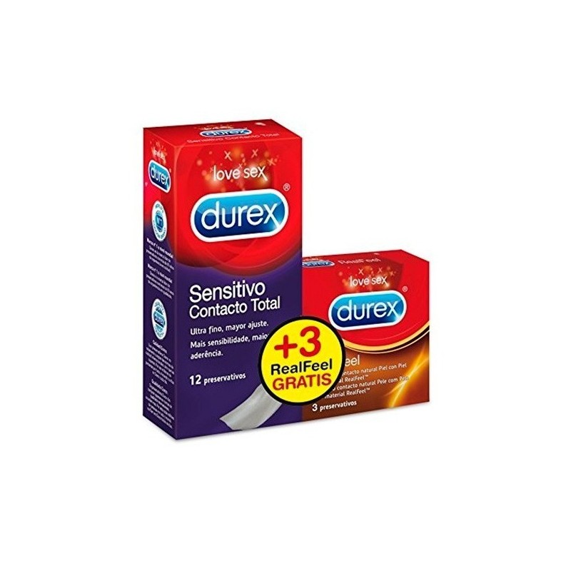 Durex preservativo contacto total 12uds+realfeel 3 Durex - 1