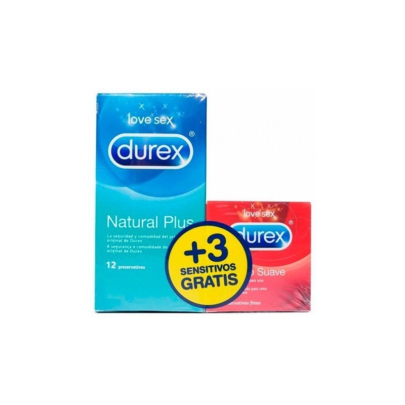 Durex preservativo natural plus 12+3 sensitivo Durex - 1