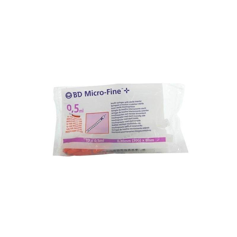 Jeringa insulina b.d. 0,5 ml.u-100 10 un Bd - 1