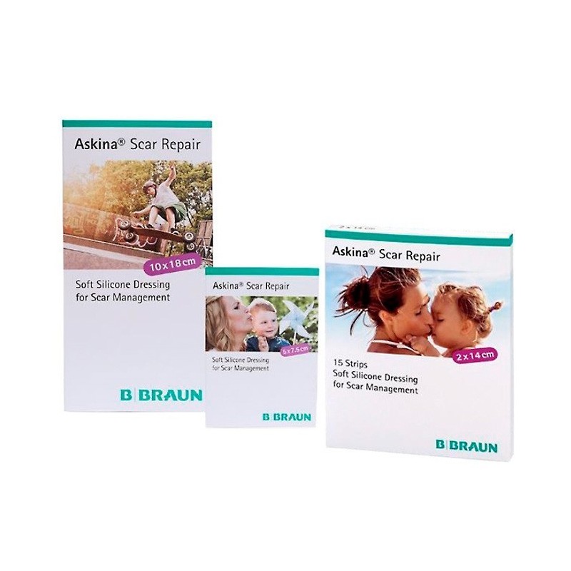 Askina scar repair 5x7,5 cm 5 laminas Braun - 1