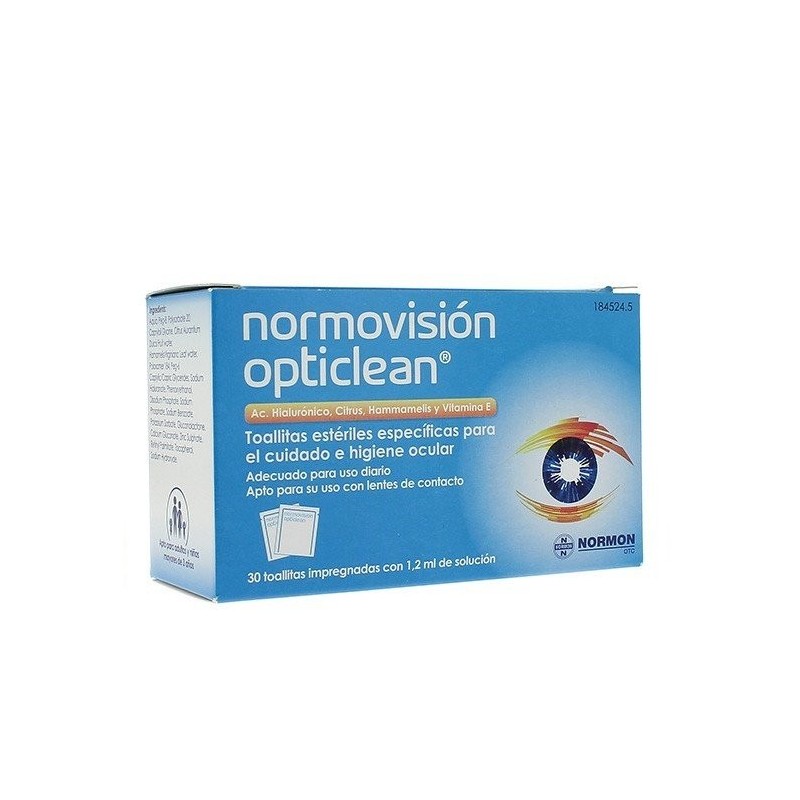 Normovision opticlean 30 toallitas Normovision - 1