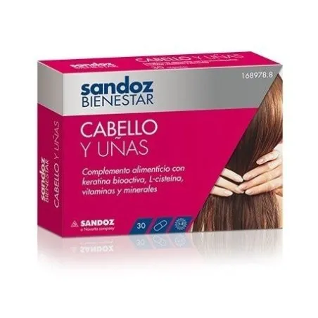 Sandoz bienestar cabello y u&ntilde;as 30 c&aacute;psulas Sandoz - 1