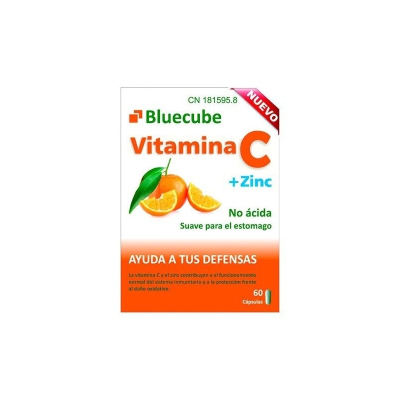 Bluecube vitamina c + zinc 60 cápsulas Blue Sea - 1