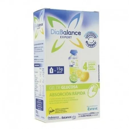 Diabalance expert glucosa absorci&oacute;n r&aacute;pida sabor lim&oacute;n 4 sobres Diabalance - 1