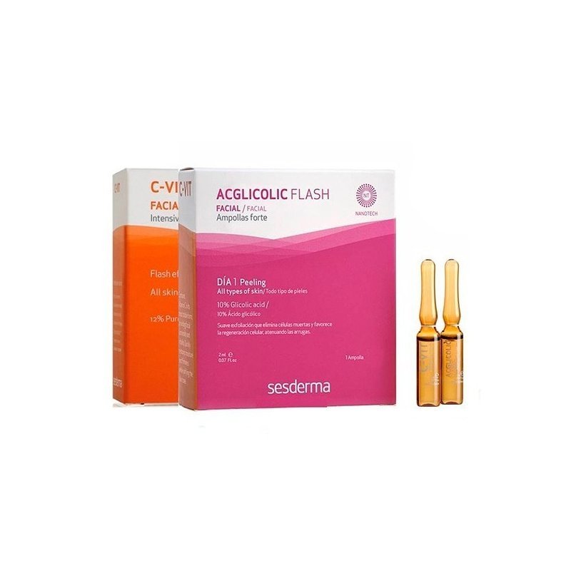 Sesderma pack acglicolic flash + cvit flash serum 2 amp Sesderma - 1