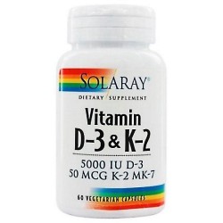 Solaray vitamina d3 & k2 (mk7) 60caps Solaray - 1