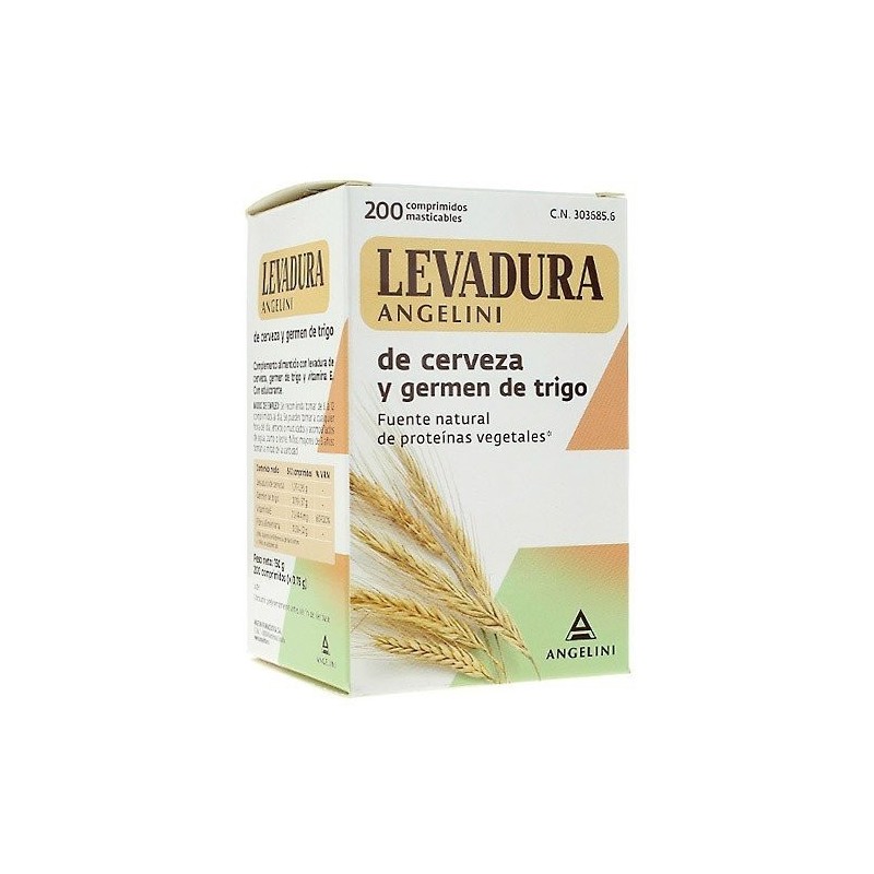 Levadura cerveza germen de trigo 200comprimidos Angelini - 1