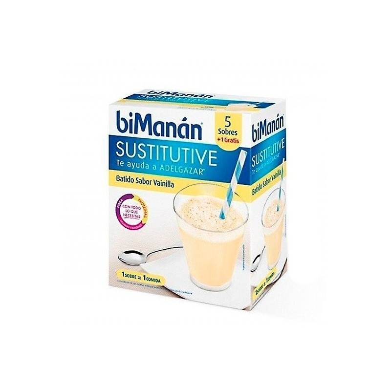 Bimanan batido vainilla 55 gr x 6 sobres Bimanan - 1