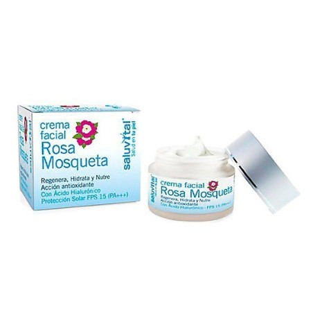 Saluvital crema facial 50ml fps15 rosa mosqueta + ac hialurónico Saluvital - 1