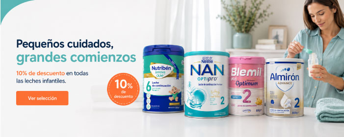 Leches infantiles Nutrib&eacute;n, NAN, Blemil y Almir&oacute;n con promoci&oacute;n del 10% de descuento